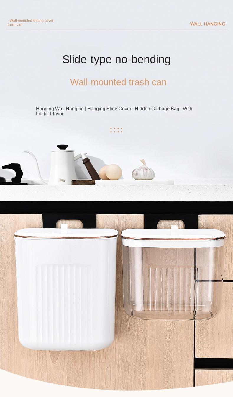 UFORU Transparent Wall-mounted Kitchen Waste Bin with Cover ,Compatible with Countertops, Cabinets, Bathrooms, Bedrooms & Indoor Use,Home Decoration Household Items Box UFORU Transparent Wall-mounted Kitchen Waste Bin with Cover ,Compatible with Countertops, Cabinets, Bathrooms, Bedrooms & Indoor Use,Home Decoration Household Items Box