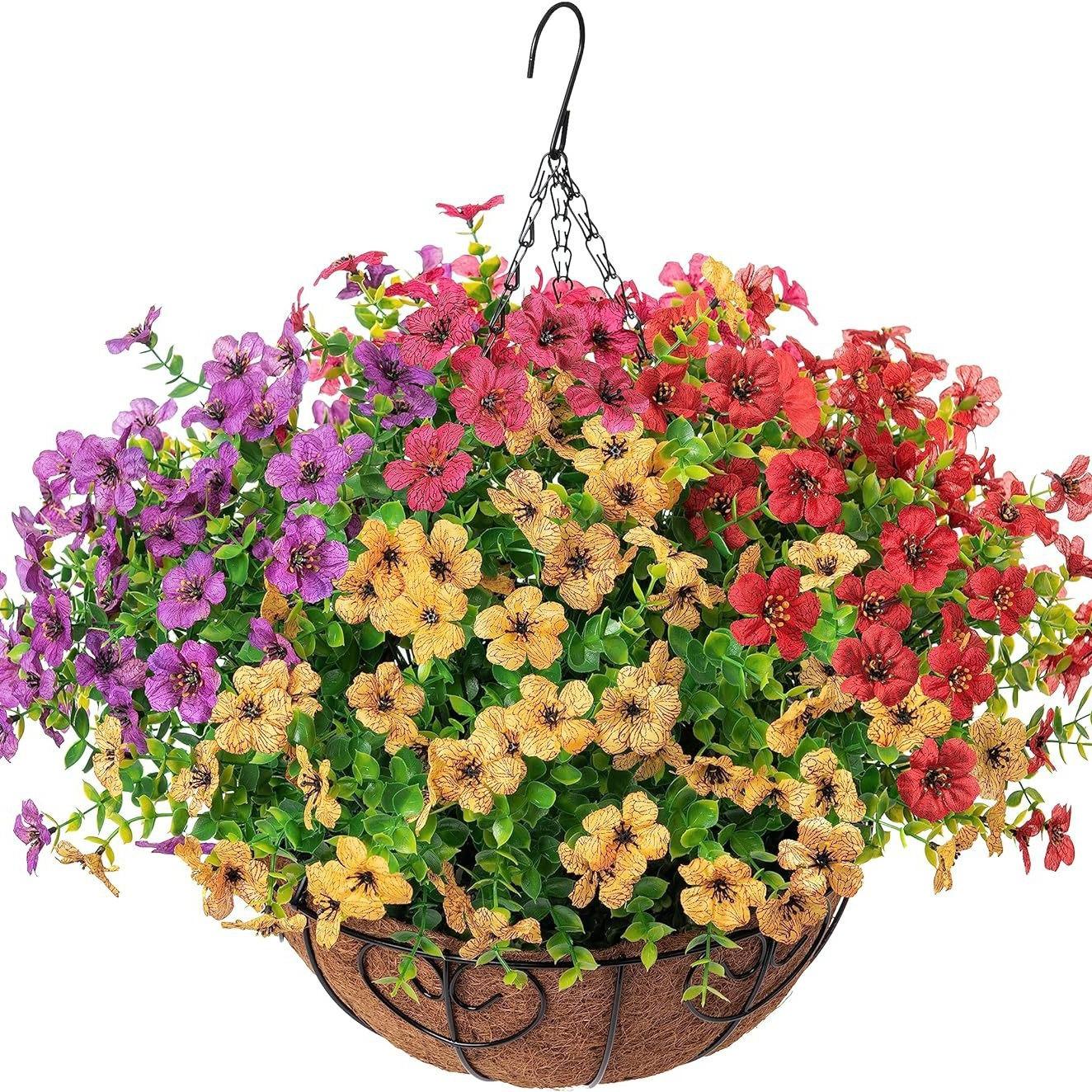 Artificial Flower(12/24pcs/set) Ornaments ,UV Resistant Colorful Simulation Flower Fall Decorations,Home Decorative Bouquet,Garden Party Wedding Decoration Flowers Bouquet Fall Room Decor