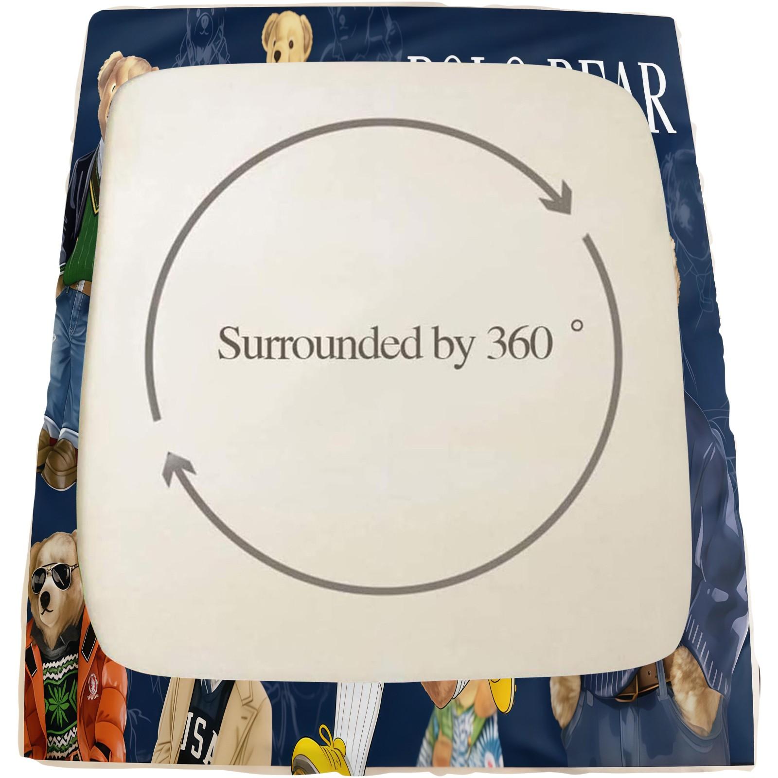 3-Piece Polo Bear Pattern Fitted Sheet Set, Soft And Durable Bedding Set Includes 1 Flat Sheet And 2 Pillowcases, Daily Holiday Birthday Gift Bedroom Decorations For Kids And Adults