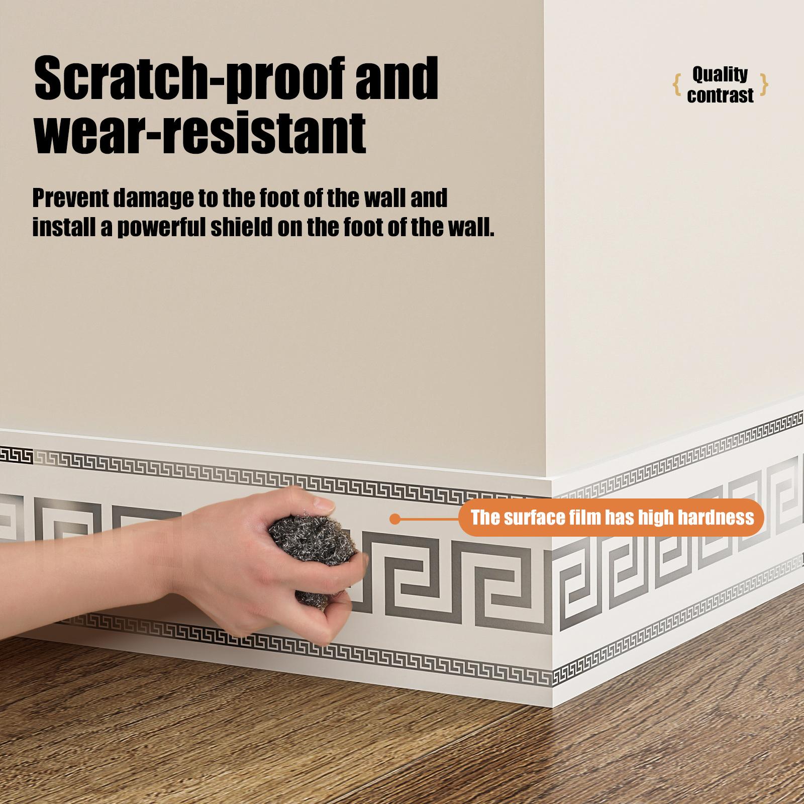 1 roll, 197 inches x 3.94 inches, large thickened version, European-style marble tile panel wallpaper, self-adhesive PVC faux brick, peel and stick, DIY removable with no residue, waterproof, wear-resistant, long-lasting