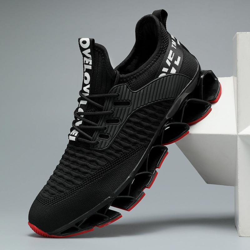 Men's Letter Design Summer Running Shoes，2024 Casual Sneakers，Sporty Hollow Out Design Lightweight Breathable Shoes，Lace Up Shoes for Daily Wear