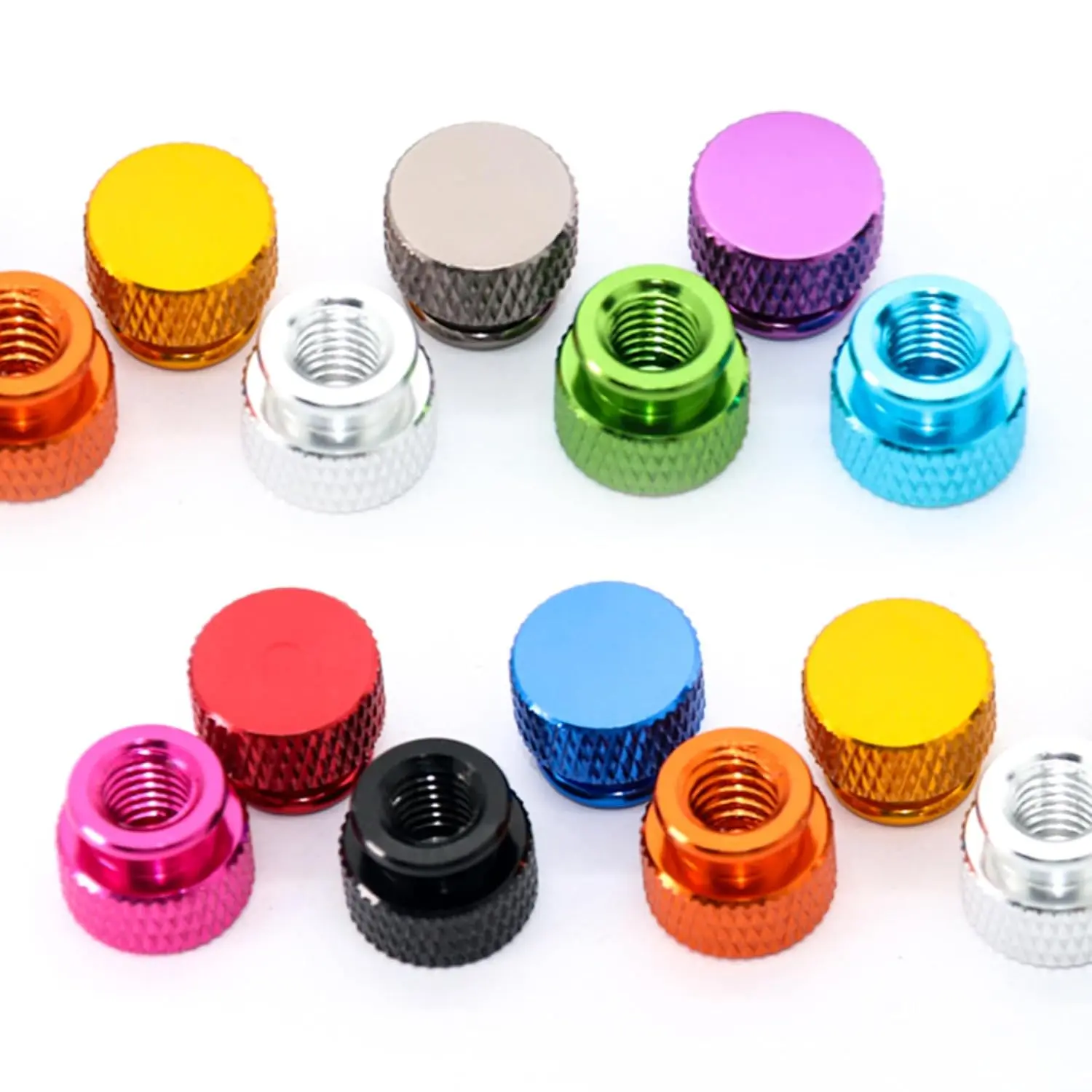 6063 Aluminum Alloy Chassis Hand Tightening Nuts 10 Pieces Metal Plate Panel Computer Case Screw Cap DIY Aluminum Alloy Nut M3 M4 M5 M6 1/4"-20#6-32#8-32 (Black, M6x1.0=10pcs)