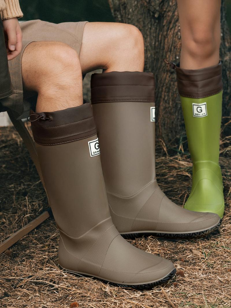 Unisex Waterproof Rain Boots, Garden Boots, Lightweight Non-slip Rubber Shoes for Outdoor Wear, Foldable Rain Boots for Outdoor Digging and Fishing