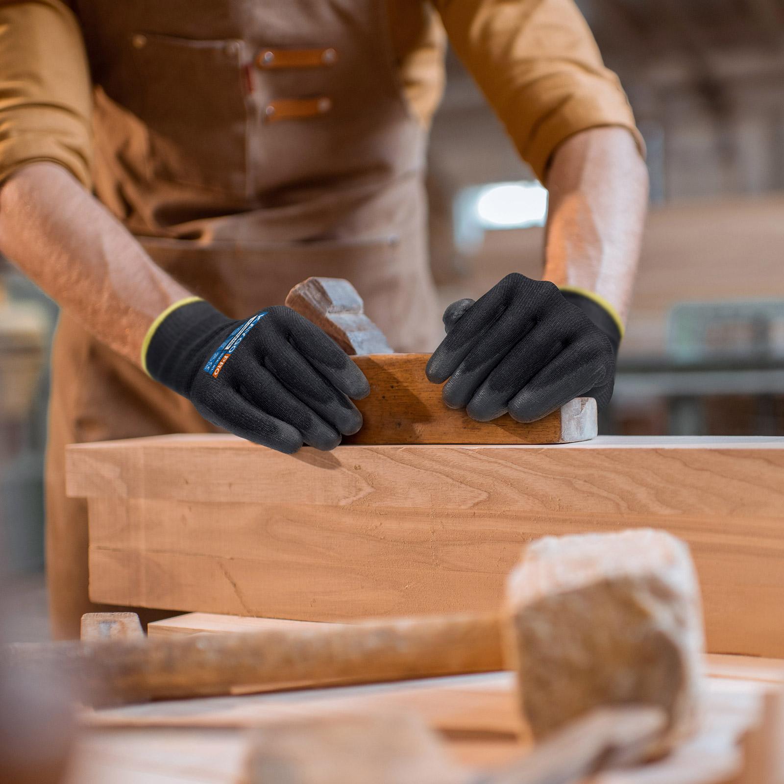 Outdoor Activity Gloves. KAYGO Safety Work Gloves PU Coated for Men and Women- KG11PB,12 Pairs,Seamless Knit Glove with Two Fingers Touchscreen,Ideal for General Duty Work (Large,Black) Outdoor Activity Gloves. KAYGO Safety Work Gloves PU Coated for Men and Women- KG11PB,12 Pairs,Seamless Knit Glove with Two Fingers Touchscreen,Ideal for General Duty Work (Large,Black)