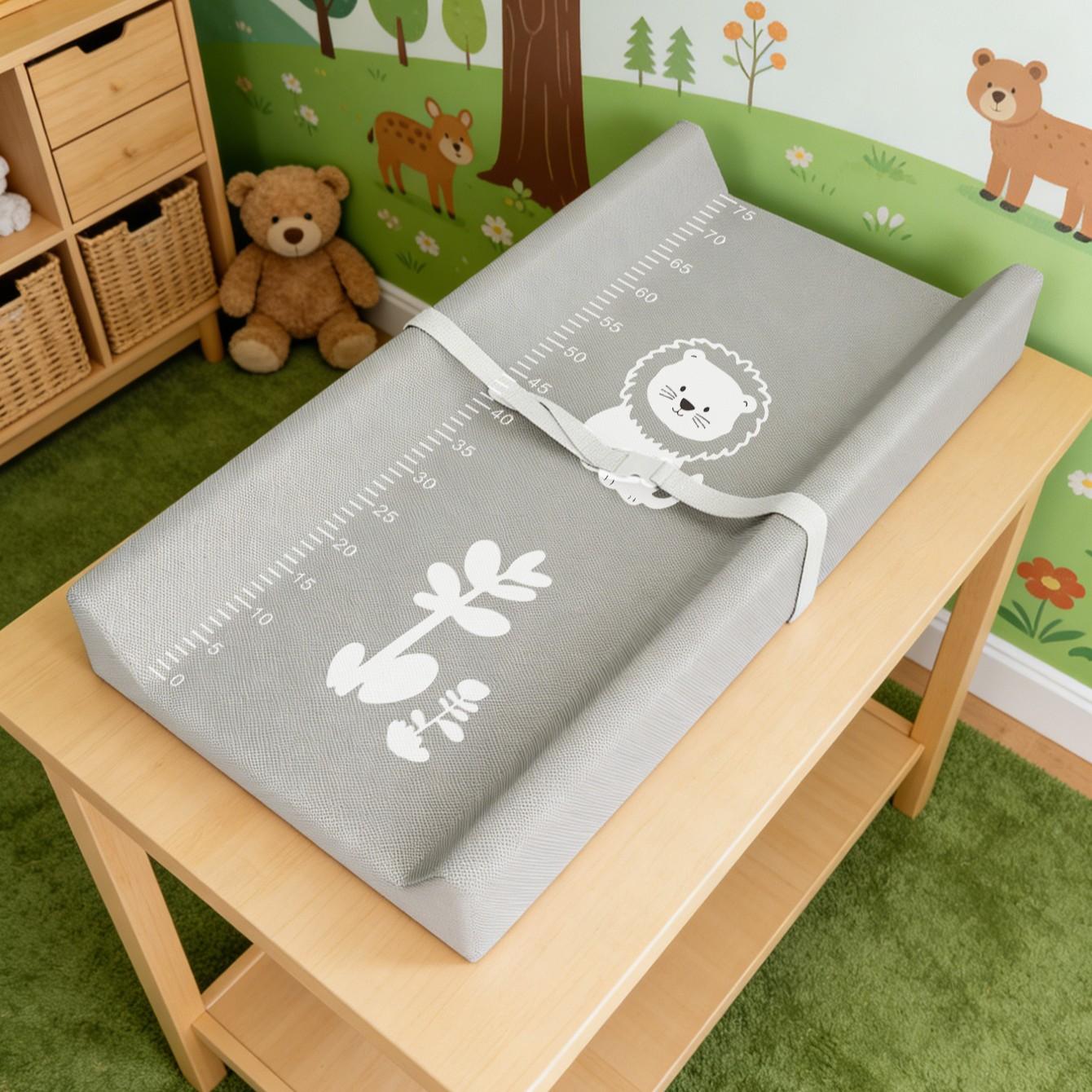 Baby Changing Table with PU Diaper Pad, Leather Infant Care Dressing Table, Baby Massage Mat, Compressed Packaging, Pure Color PU Diaper Table