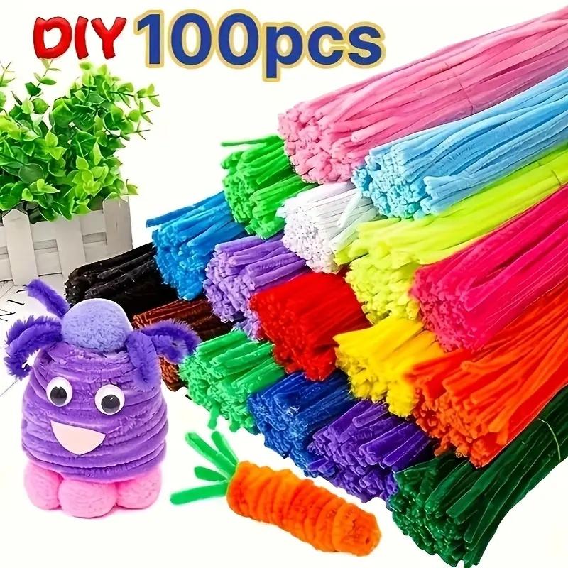 100pcs Multi-Color Classic Macaron Twist Rods, DIY Handmade Wool Straws, Easter Bunny, Perfect for Crafts and Flower Arrangements