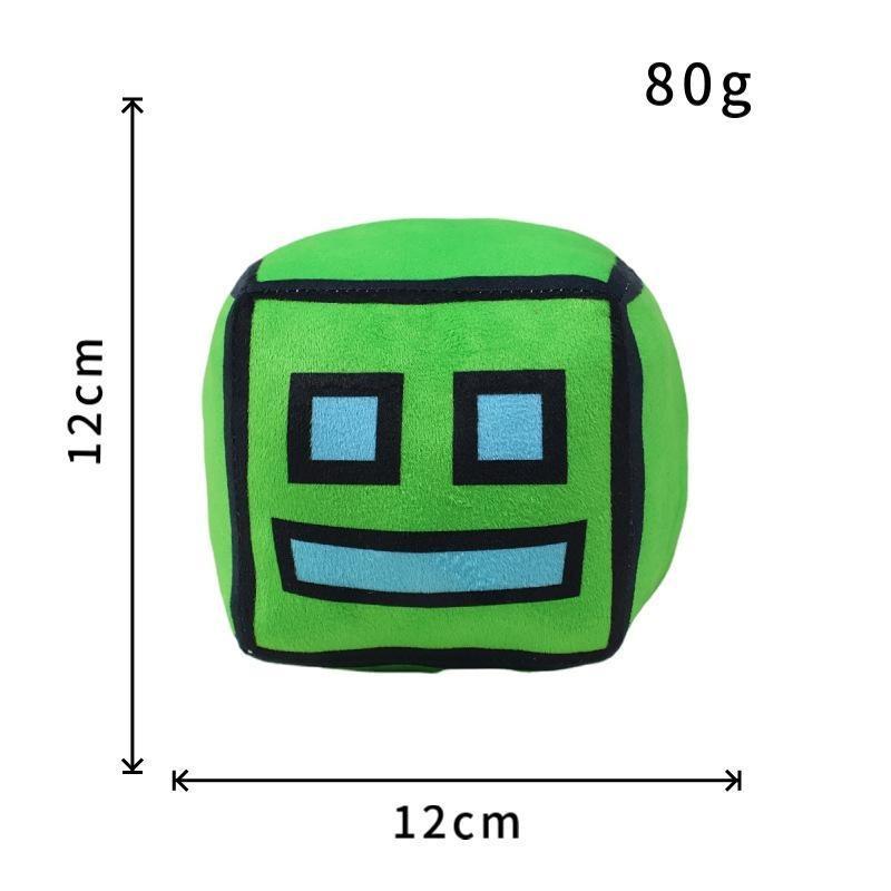 Soft Geometry Dash Cube Plush Toy Set, Cute Game Character Stuffed Plushies, Lovely Room Decor, Funny Birthday Holiday Presents for Children & Game Fans
