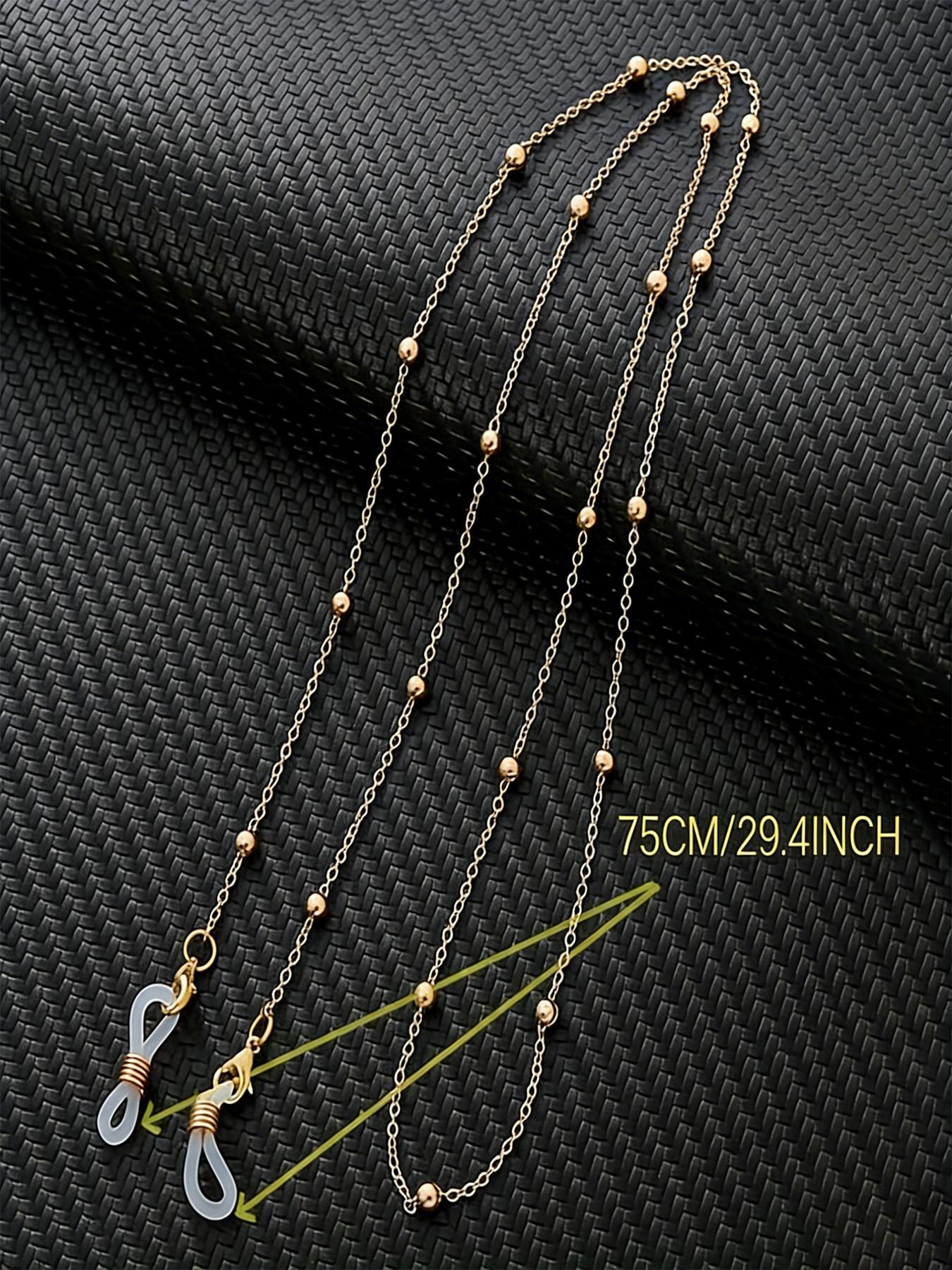 Clip-On Eyeglass Chain Metal Sunglasses Strap, Anti-Lose Eyewear Cord, Elegant Baroque Design, 2-Piece Set for All Seasons