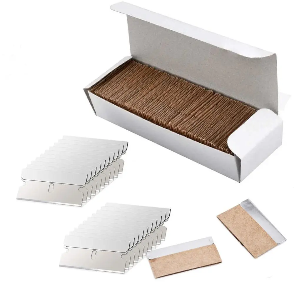 50/100pcs Stainless Steel Razor Blades for Scraper Glue Stickers Remover Cleaner Spare Blade Glass Car Tinting Shovel Spatula