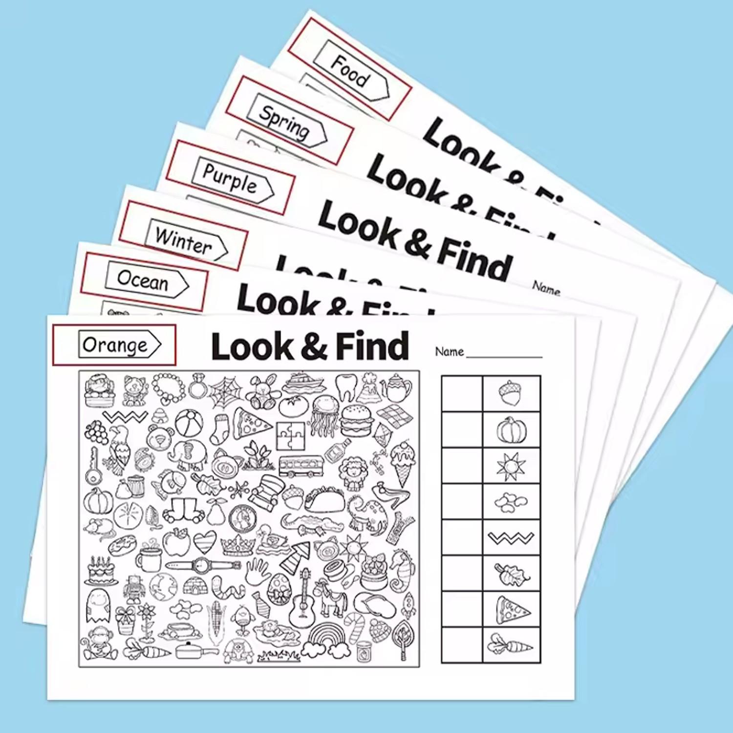 Kids' Seek-and-Find Coloring Book, Shape & Color Activity Workbook, Develop Visual Perception, Sharpen Focus and Attention