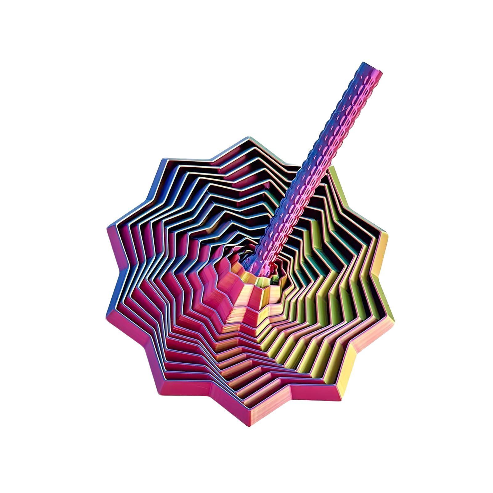 Rainbow Spiral Geometric Pyramid Stress Relief Toy, Expandable Stretch Spring Fun, Colorful Sensory Universal Toy for Desk Games