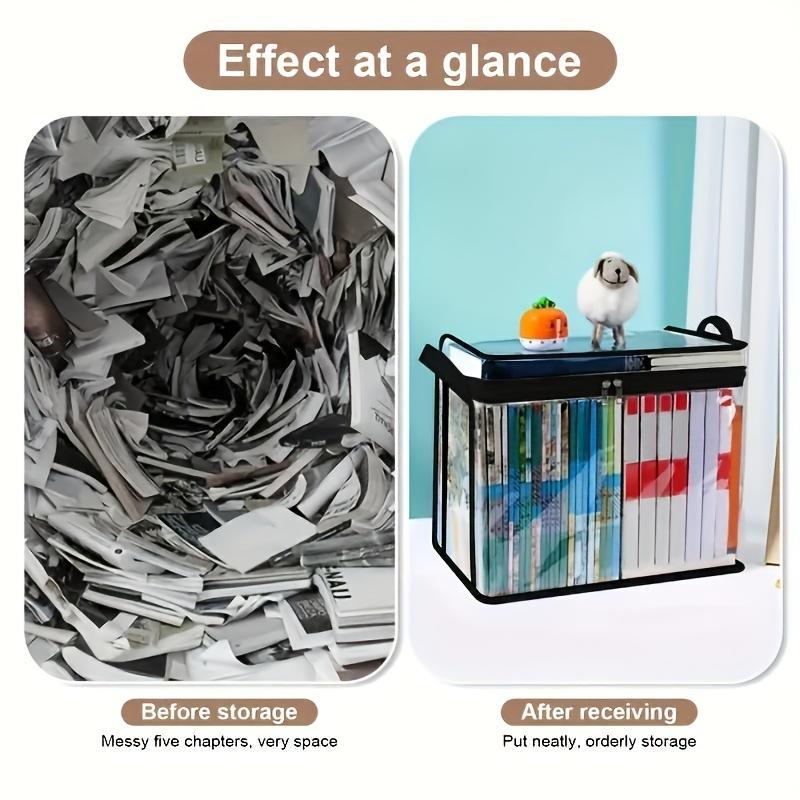 Transparent PVC Storage Bag – Large Capacity Handbag Organizer, Suitable for Clothes, Books, Dormitory Storage, Toys, Etc – Durable Black Decorative Multi-Functional Organizer with Handle