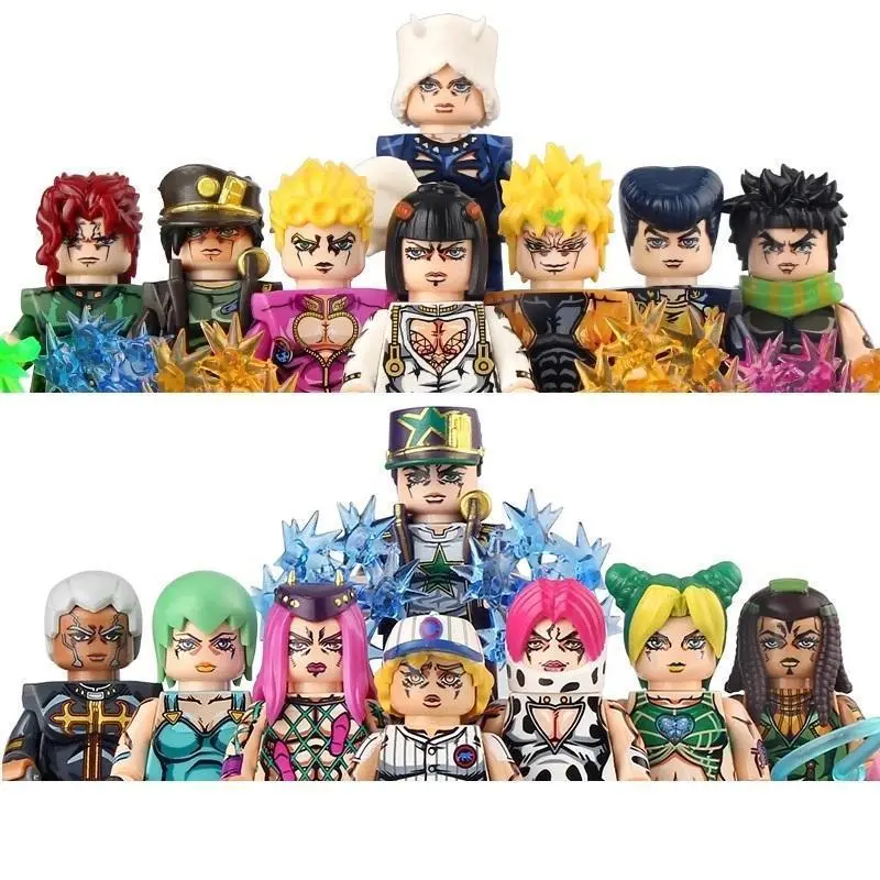 2026 Hot selling toys KF6198 WM6160 WM6161 JoJo's Bizarre Adventure Set Building Blocks Kujo Jotaro Mini Action Figure Toys, Feet, Weapons Internet-famous toy
