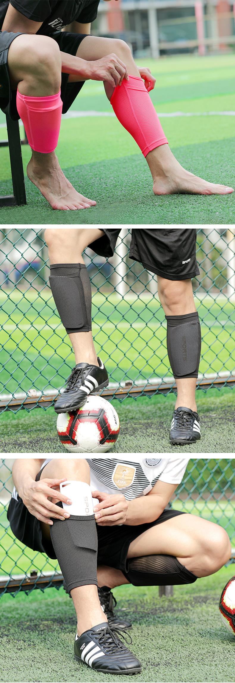 Adult football shin guards, made of PP material, are protective, impact-resistant, with a 5mm thick insert design, football equipment