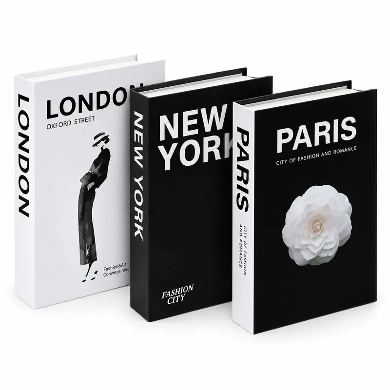 3-Piece Foldable Decorative Book Set, Modern Faux Books for Shelf, Coffee Table and Home Decor, Stylish Ornament for Living Space