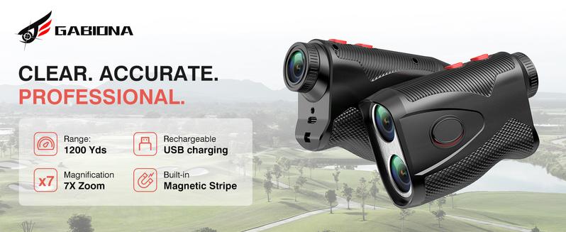 Golf Rangefinder Laser Range Finder with Slope, 1200Yards, 7X Magnification for Golf/Hunting with Flag Pole Lock Vibration, Magnet Stripe Rechargeable-7.99