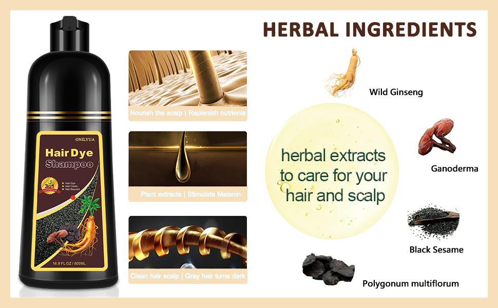 Silver Gray Hair Dye Shampoo 3 in 1 - Instant Shampoo Para Pintar el Cabello for Refresh Blonde Hair, Herbal Shampoo Hair Dye for Women Men, Easy to Use & Long Lasting Hair Color Shampoo 16.90 oz