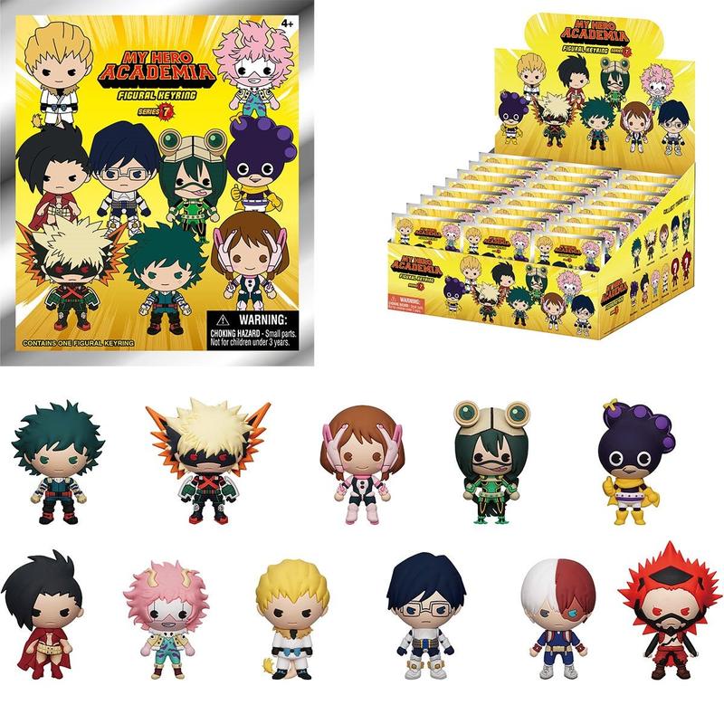 1PC MY HERO ACADEMIA Officially Licensed 3D Anime Character Series Mystery Bulk Bag Clip Keychain Keyring Random One Katsuki and Bakugo or Other Characters Anniversary Birthday Gifts