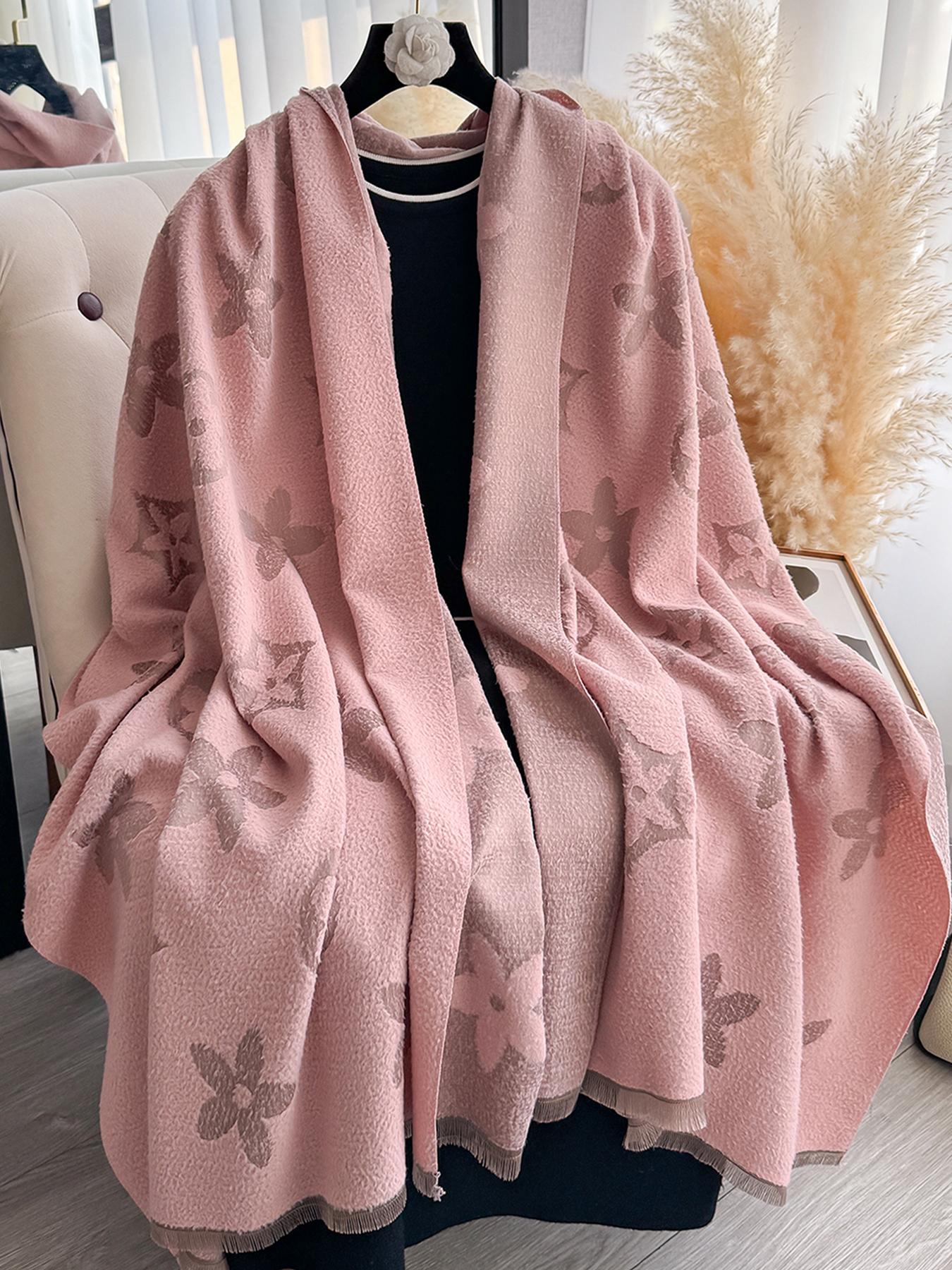 Women's Geometric Floral Shawl, Warm Comfortable Scarf, Casual Multifunctional Wrap, Fall/winter Decoration, Ladies Fashion Accessory, Casual Soft Shawl, Floral Print Shawl, Floral Pattern Shawl
