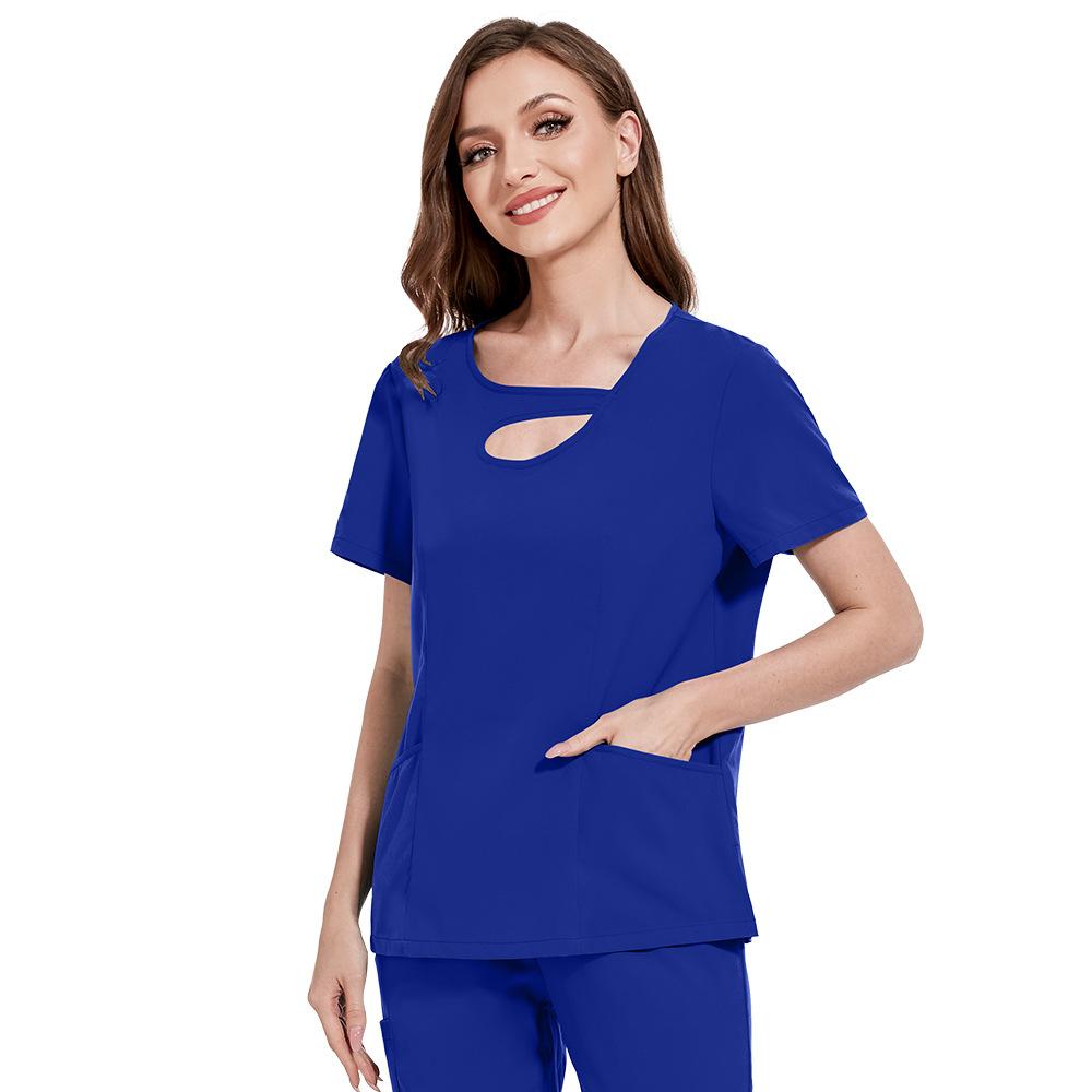 Frosted Set Doctor and Nurse Uniform Nursing Home and Beauty Salon Workwear Operating Room Outfit Frosted Texture, Skin-Friendly and Breathable Suitable for Daily Wear in Hospitals Nursing Homes Beauty Salons and Operating Rooms
