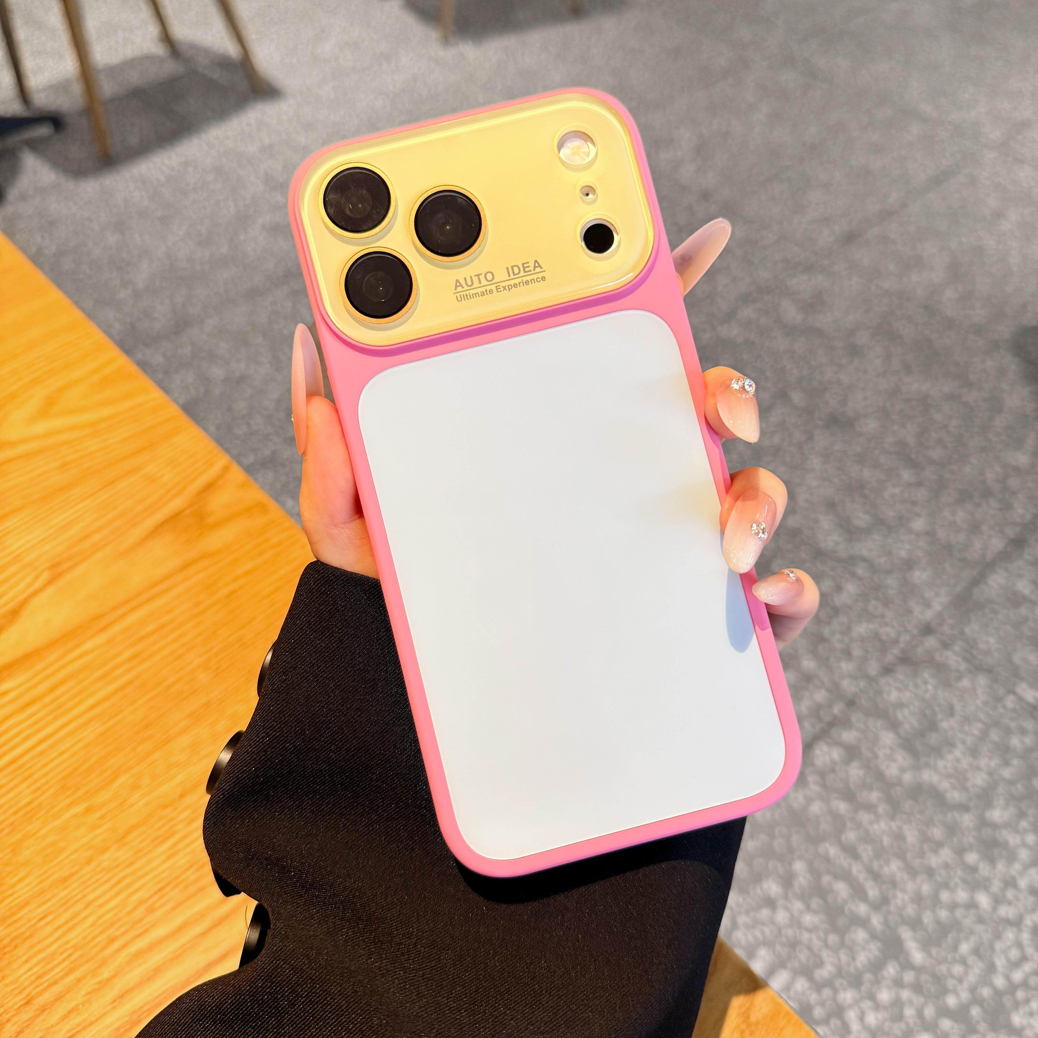 Dopamine Color Block Phone Case for iPhone 17/16/15/14/13 Pro Max - Soft Touch Minimal Aesthetic Shockproof Mobile Phone Accessory, Cute Multi-Color Everyday Protective Cover, Fits iOS iPhone Series, LU7, Accessories