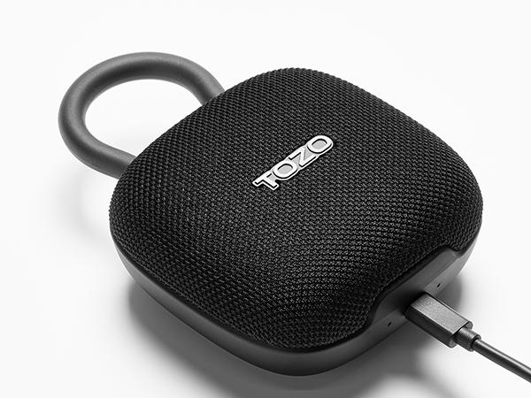 TOZO PE1 Portable Bluetooth Speakers with Adjustable Carabiner, Mini Bluetooth Wireless Shower Speaker with IPX8 Waterproof, 32H Playtime Punchy Bass Audio Speaker for Home, Outdoor and Travel, Black