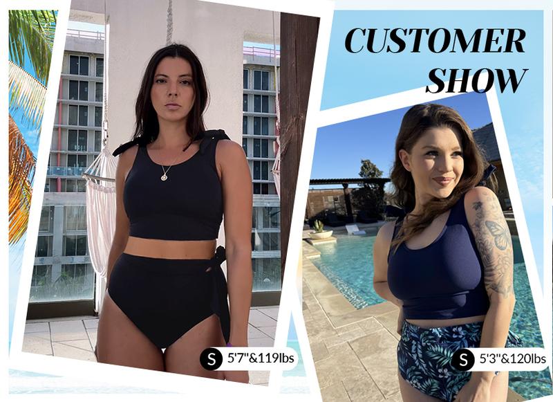 Yonique Two Piece Tummy Control Swimsuits - Women U-back High Waisted Bikini Modest Bathing Suit Two Piece 2026