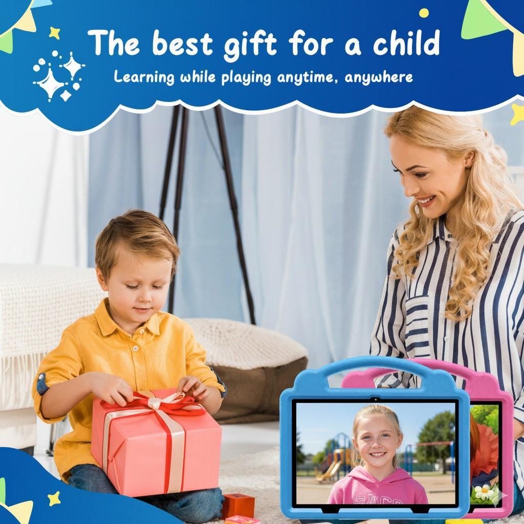 Android Tablet Learning & Entertainment Machine, Anti-Drop Case, Iwawa Software, No Adapter Needed, Holiday Gift Option