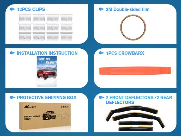 Nilight in Channel Rain Guards for Chevrolet (Chevy) Silverado 1500 Crew Cab/GMC Sierra 1500 Crew Cab 2019 2020 2021 2022 2023 2024 2025 Vent Window Visors-4pcs Truck Car Accessories Automotive Vehicle dealsforyoudays