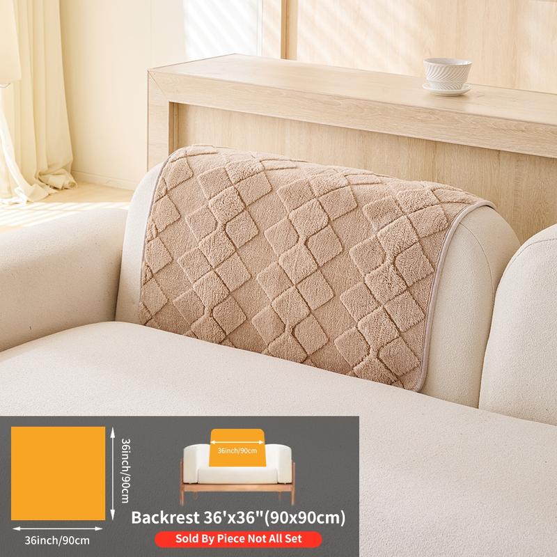 Modern Plush Diamond-Pattern Quilted Sofa Cover, Dustproof, Soft & Pet-Friendly Polyester Protector for Single-Seat to L-Shaped Couches