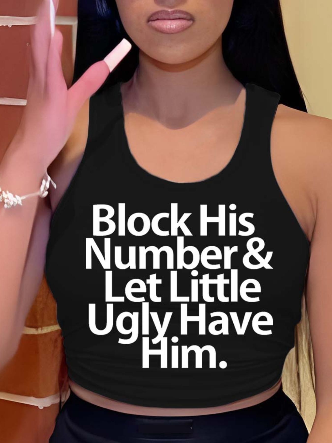 Women's Letter Print Round Neck Tank Top, Summer Clothes Women, Fashion Casual Sleeveless Top for Daily Outdoor Wear, Women Top Clothes for Summer