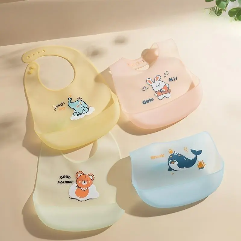 2026 Summer New Arrival Silicone Feeding Bib for 0-3 Years - Lightweight, Waterproof, Adjustable, Anti-Drop, Residue-Free Outdoor Sports Protective Gear with Drool & Meal Catcher