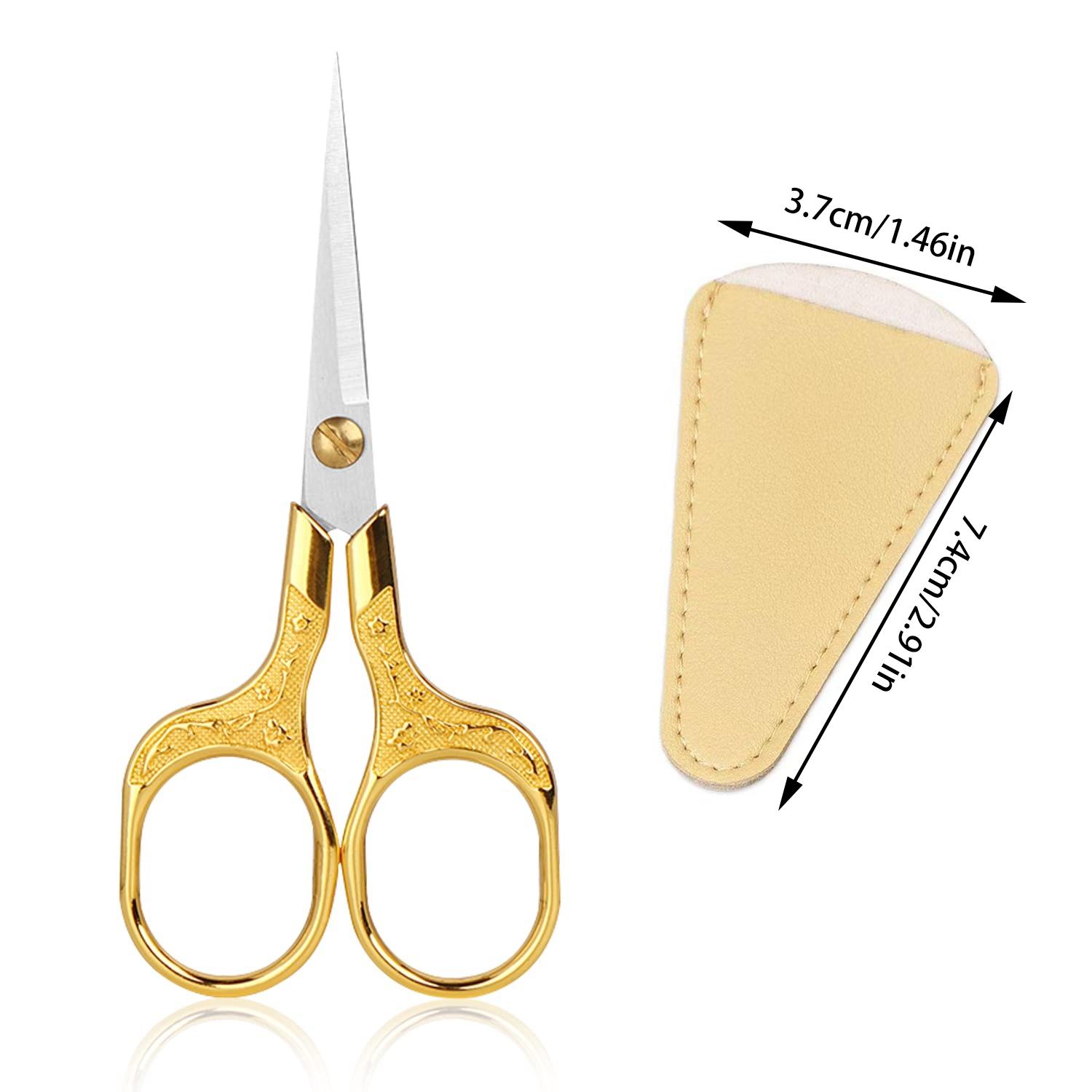 Retro Embroidery Sharp Scissors Set, Craft Sewing Scissors with Pointed Tips, Multi-purpose Detail Beauty Scissors for Office, Home, Kitchen, School