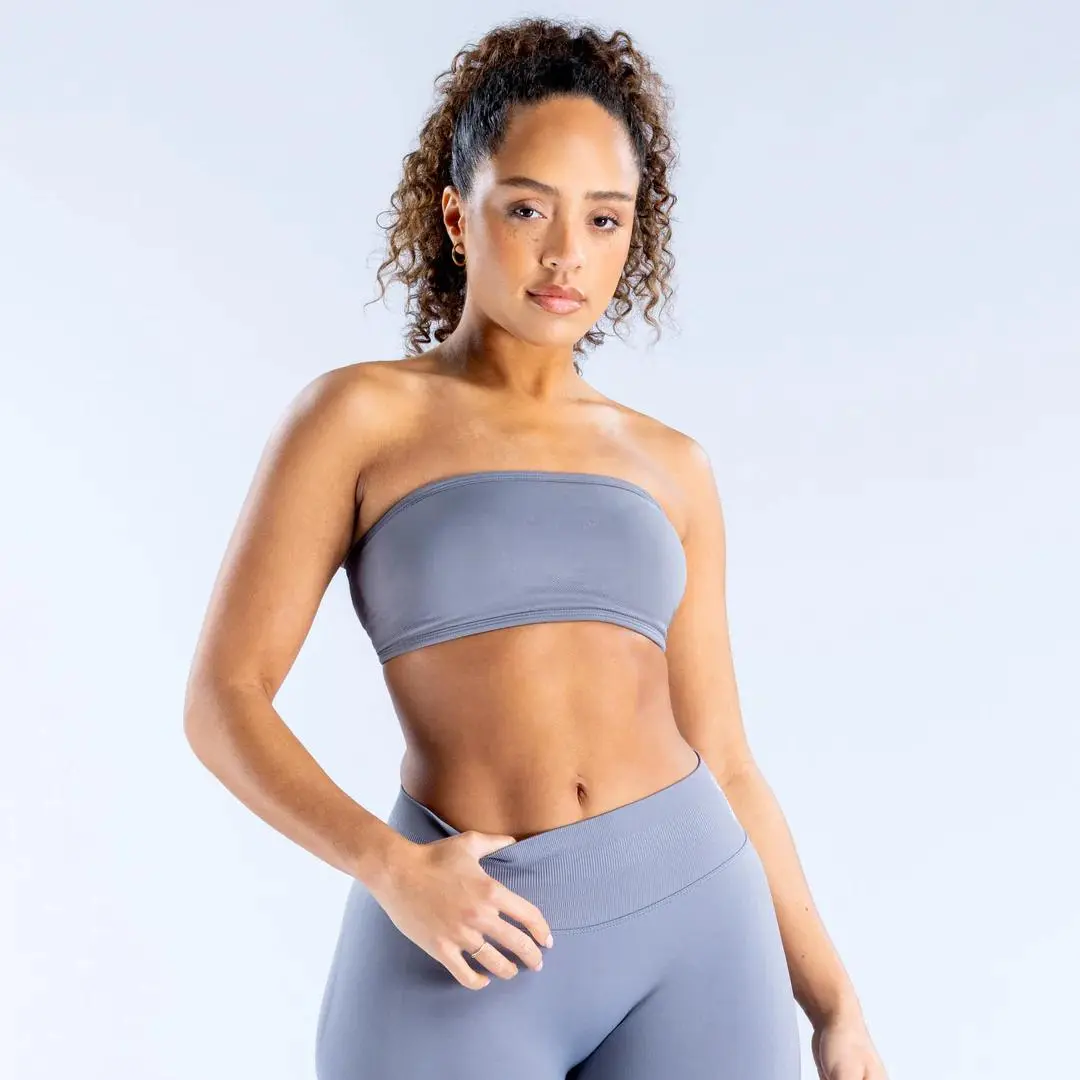 Impact Backless Bandeau Sports Bra - Seamless, Minimal Support Workout Bralette for Gym, Yoga Movements and Style, Gym Bralette