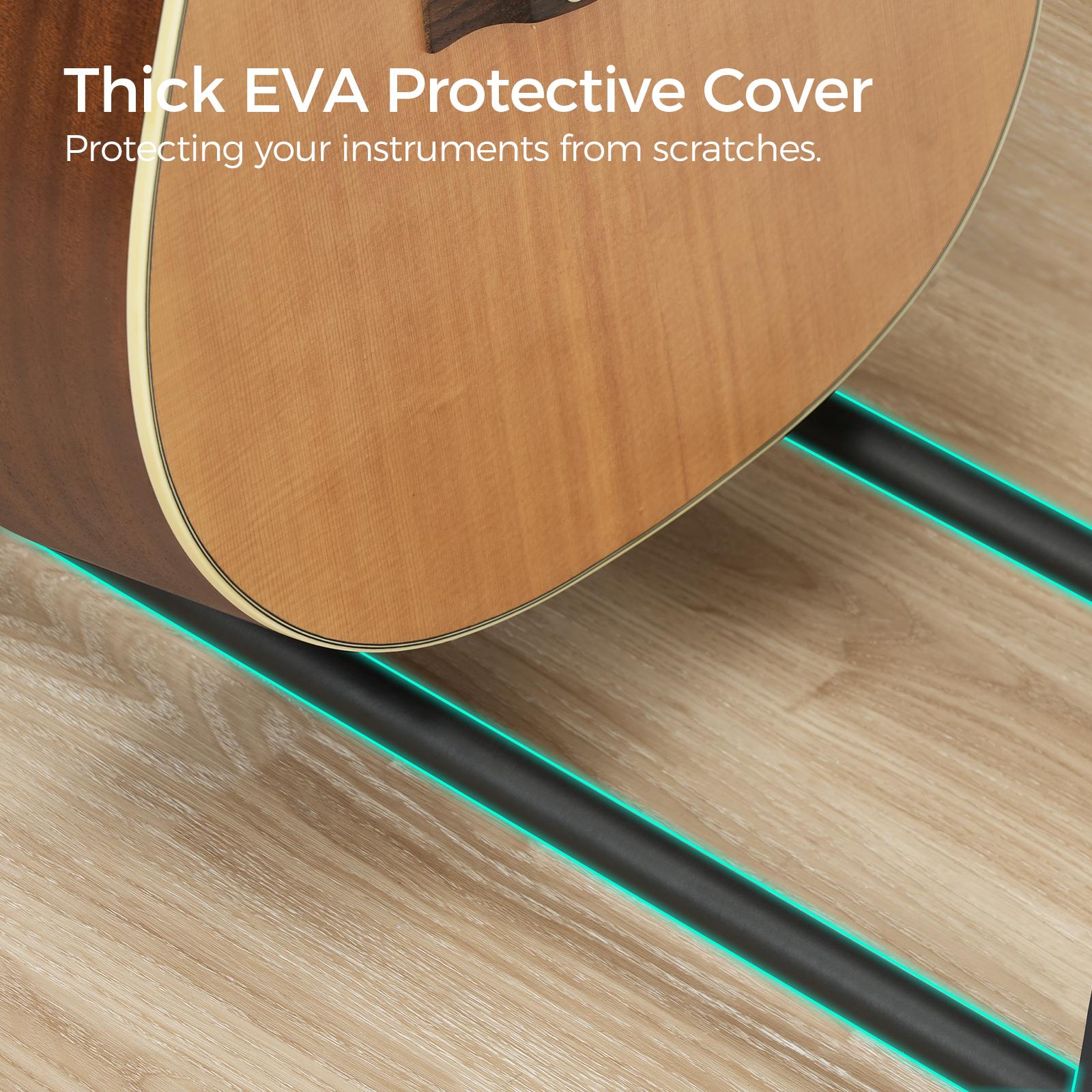 MAHANCRIS Guitar Stand for Acoustic Holder, Electric Guitar, Bass, Ukulele, Multiple Guitar Rack Holder, Floor Adjustable for Guitars, Guitar Amp Accessories, for Home Music Studio, Black MAHANCRIS Guitar Stand for Acoustic Holder, Electric Guitar, Bass, Ukulele, Multiple Guitar Rack Holder, Floor Adjustable for Guitars, Guitar Amp Accessories, for Home Music Studio, Black