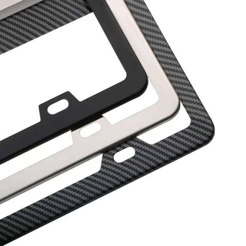 Us Standard Car License Plate Frame, American Style Carbon Fiber License Plate Holder, Automotive Accessories for Cars