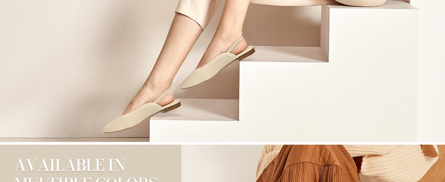 MUSSHOE Pointed Toe Slingback Flats for Women Comfortable and Chic SpringStatements MUSSHOE Pointed Toe Slingback Flats for Women Comfortable and Chic SpringStatements