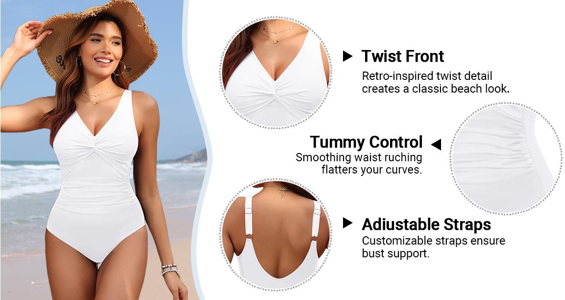 Holipick Women One Piece Bathing Suit Tummy Control Swimsuit Slimming Push Up Swimwear Long Torso Swimsuits for Women Monokini Swimsuits Sexy Full Coverage Swim Suit