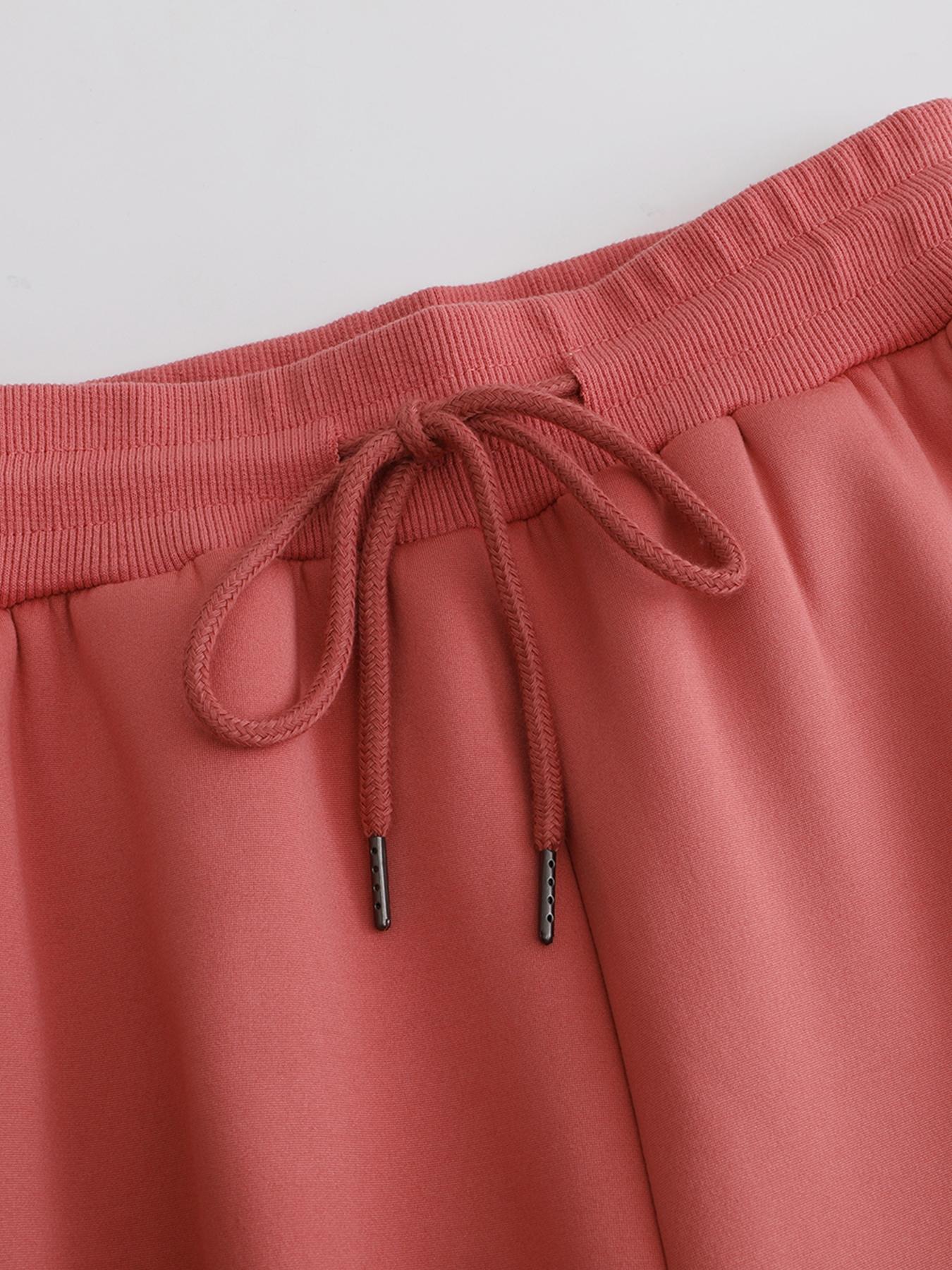 Women's Casual Straight Leg Fleece Lined Pants, Thickened Long Trousers for Fall & Winter, Daily Wear Fashion Sweatpants Bottom