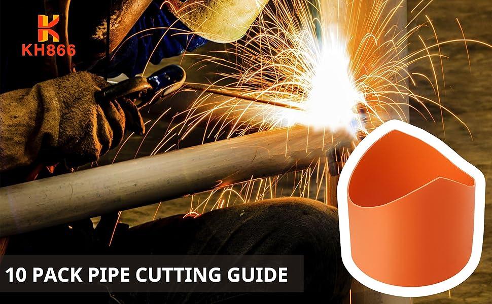 Hardware tools 10 Pack Pipe Saddle Template, Precision Pipe Cutting Guide, Emplate Accurate Arc Edge Contour Cut Guides for DIY Users DN20mm–DN200mm Set Wrap Around Notcher Insulation Tube Cutter