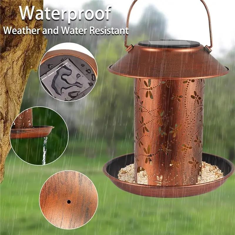 Solar Bird Feeder Hanging Garden Lantern, Eco-Friendly Outdoor Decor, Attracts Birds, Easy Installation, Durable Design