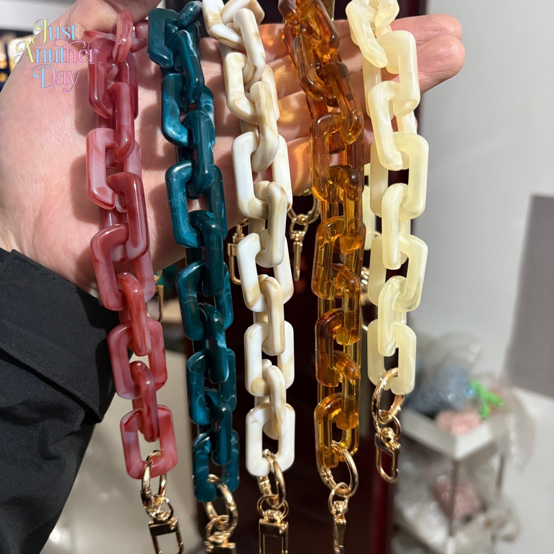 Acrylic Resin Bag Chain Strap, Multi-Use Chunky Link Chain for Handbags, Glasses, Phones & Keys, Colorful Fashion Accessory