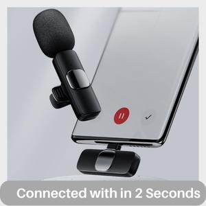 Mini Wireless Lavalier Microphone for iPhone, iPad, Android - 2 Pack Professional Lapel Phone Microphones for Live Interview Podcast Vlog