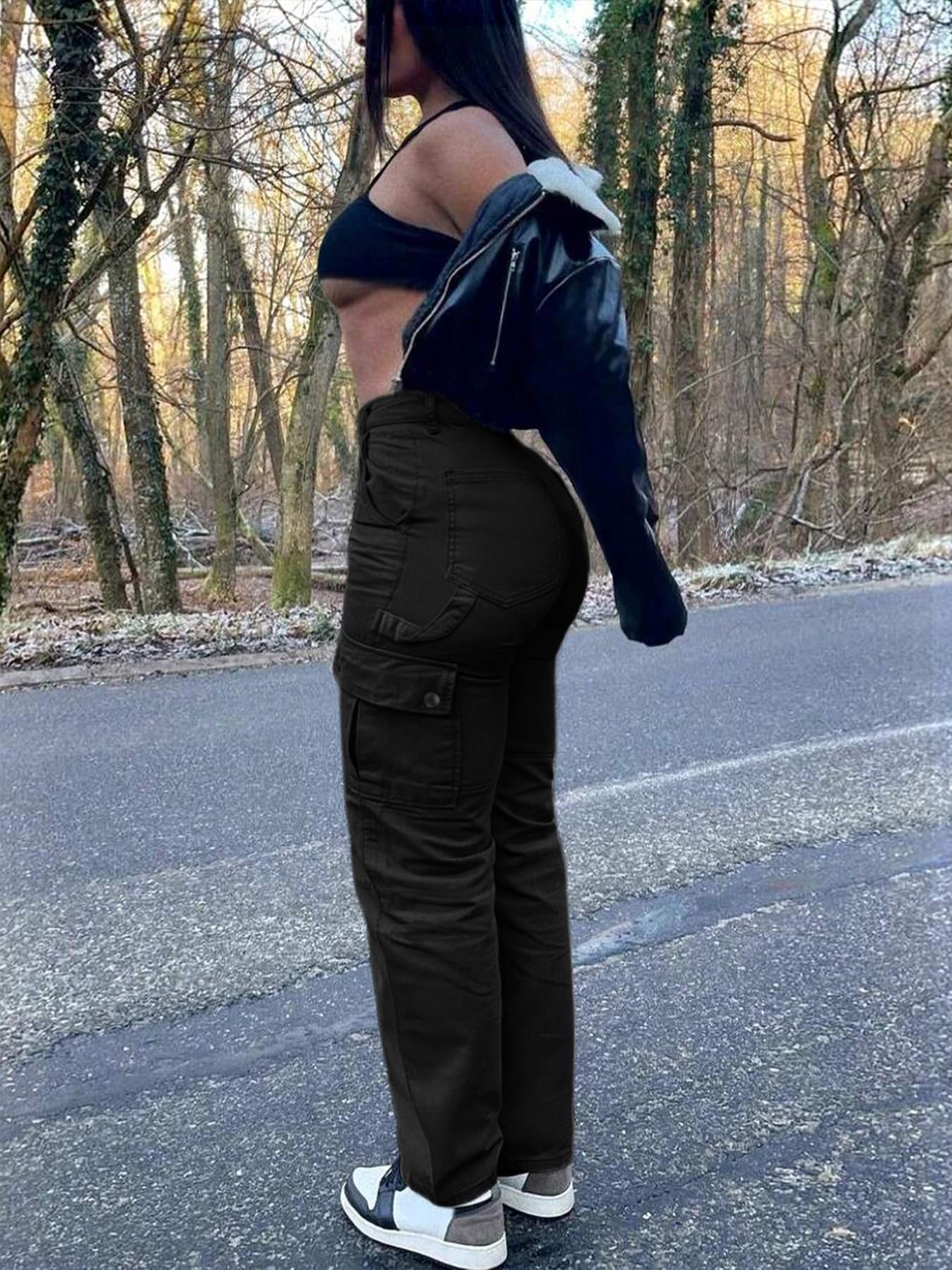 Y2K Street Style Cargo Pants, Loose Baggy Bottoms for Women, Casual High-Waisted Cotton Trousers for Autumn & Winter, Perfect for Outdoor & Daily Wear