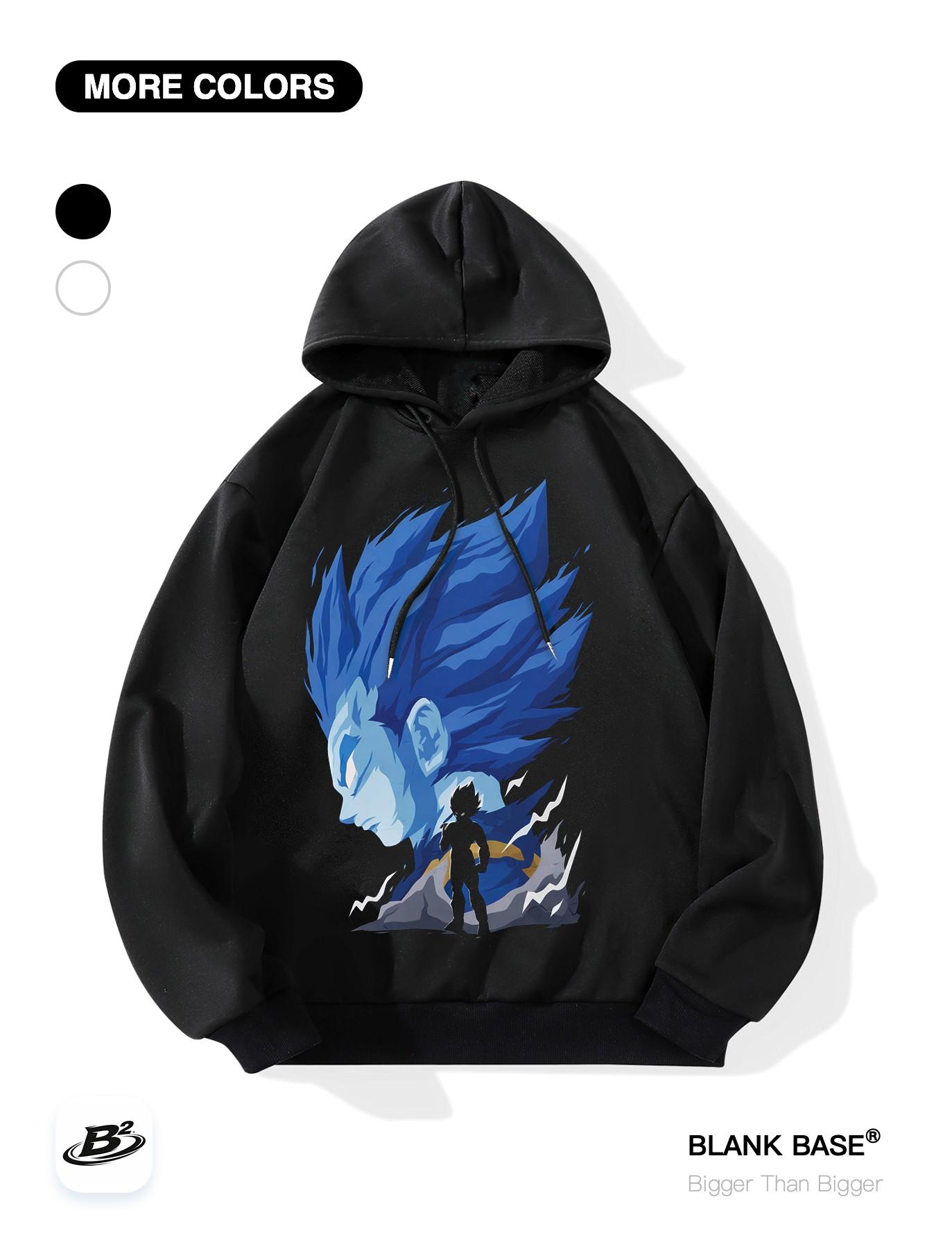 Dragon Ball Super Saiyan Print Loose Hoodie, Casual Breathable Sweatshirt, Unisex Sports Wear, Trendy Graphic Pullover