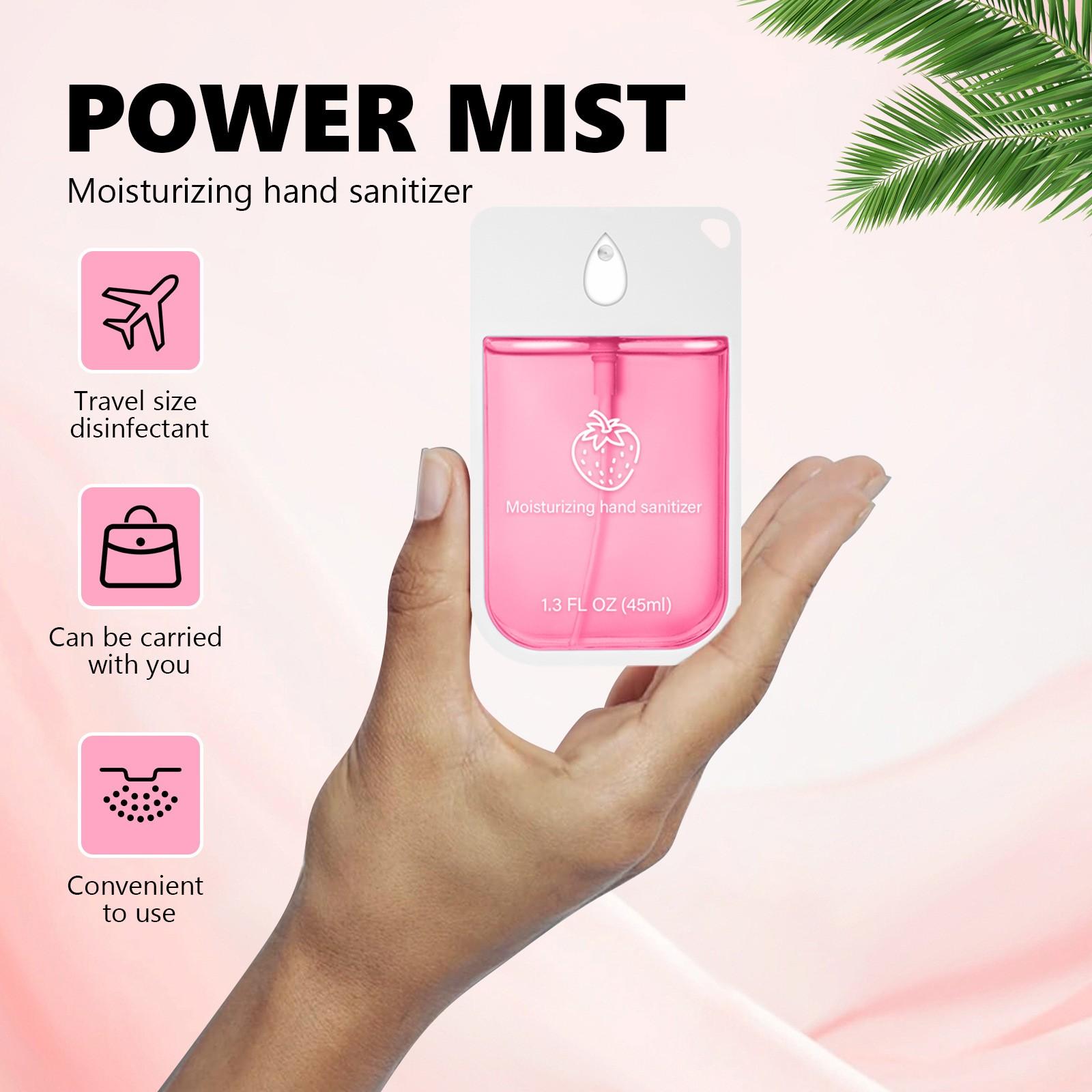Strawberry-scented hand sanitizer spray, moisturizing strawberry-scented hand spray, travel-sized bottle, portable household hand sanitizer spray, refreshing, deodorizing, germ-killing, Antibacterial, cleaning spray, Personal hygiene
