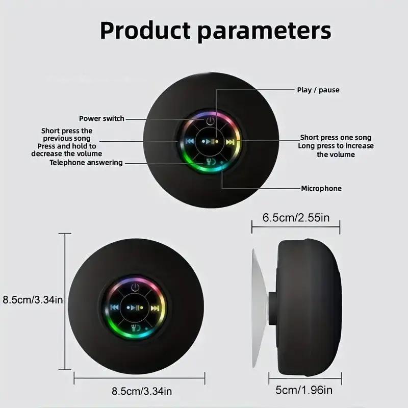 Mini Subwoofer Bluetooth Shower Speaker – Portable Waterproof Water Speaker for Beach, Shower & Home, Suction Cup Design, Pairs Easily with Phones, Tablets & Computers Audio Smartphone, Subwoofers