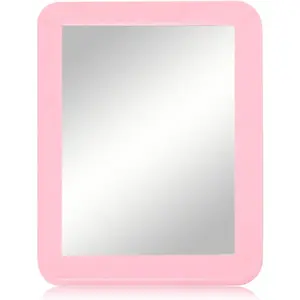 Magnetic Locker Mirror, 5x7 Real Glass Small Mirrors for Locker with Magnetic Backing, for School Locker, Bathroom, Household Refrigerator, Locker Accessory (Pink)