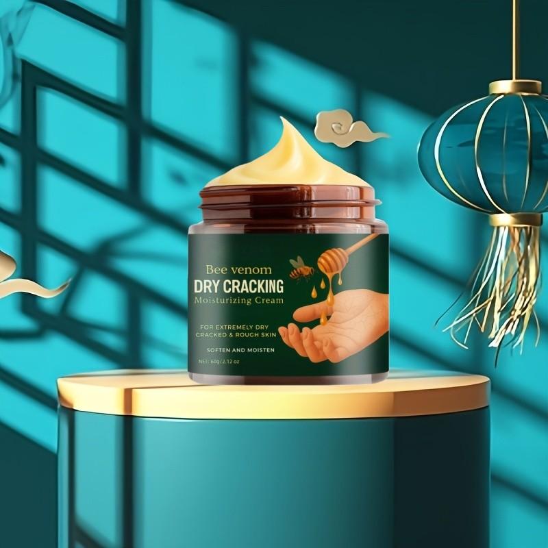 Bee Venom Moisturizing Cream for Dry Cracked Feet and Hands, Deep Hydration Softens Light Skin, Smooth and Soft