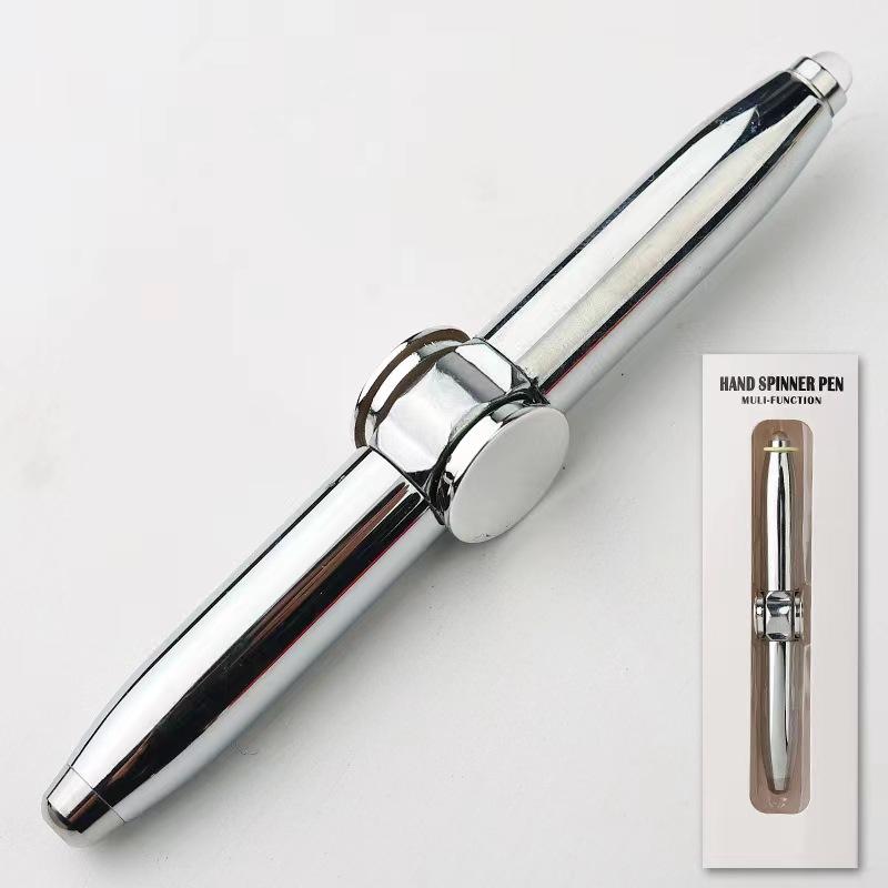 Multifunctional finger spinning fidget pen, multifunctional spinning pen, creative fingertip spinner pen, metal ballpoint pen, office supplies, writing pen, children's toy, spinning pen gift